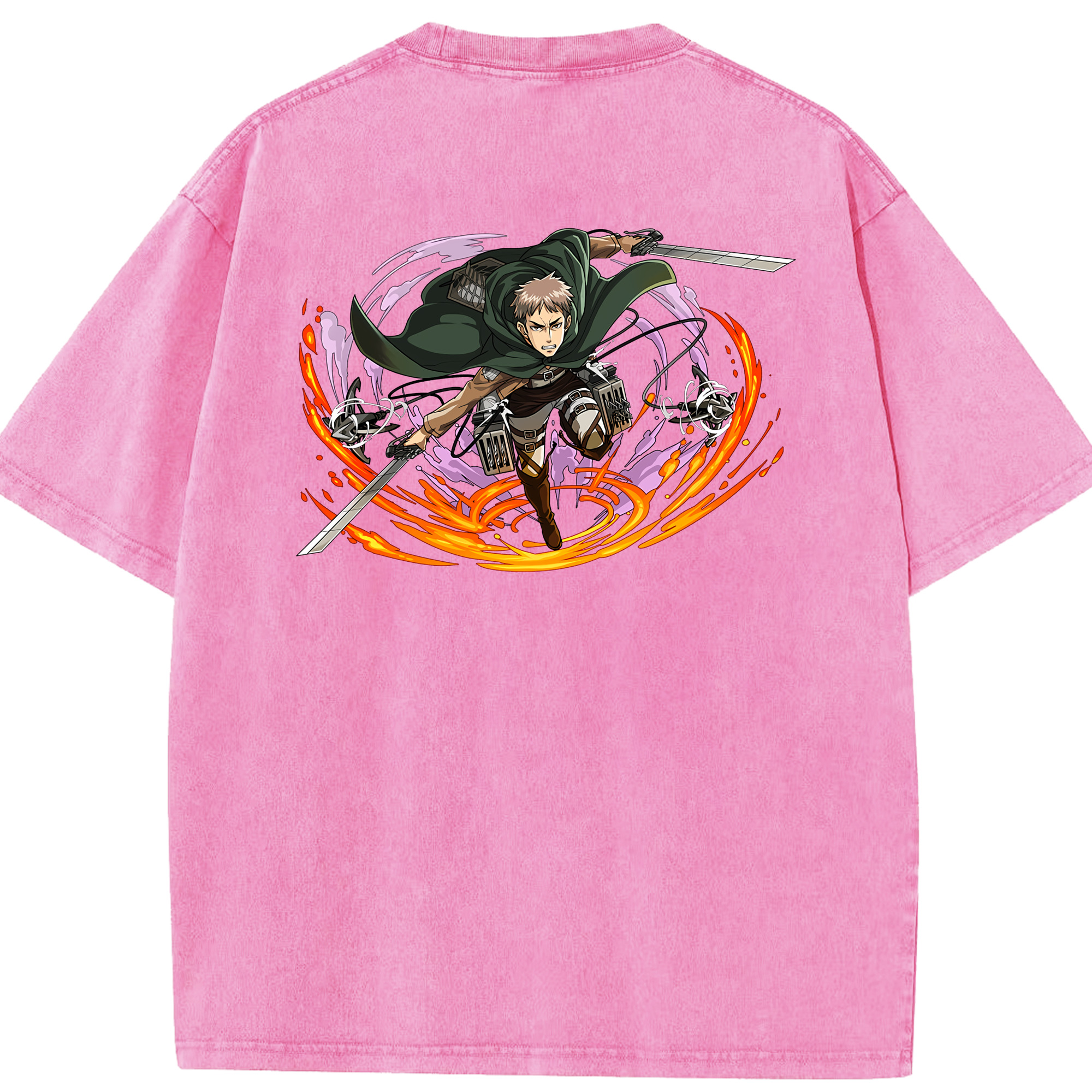 （画像用） 進撃の巨人 ジャン・キルシュタイン Attack on Titan Jean Kirstein 綿100% ヴィンテージ風 半袖Tシャツ（背面プリント）